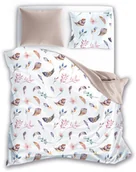 Pościel - Faro Pościel bawełniana 160x200 Pure 05 piórka liście biała beżowa kolorowa - miniaturka - grafika 1