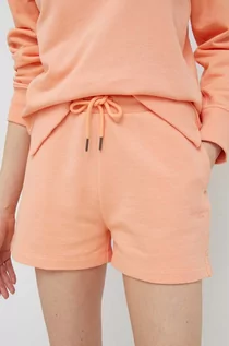 Spodenki damskie - Pepe Jeans szorty bawełniane Whitney kolor pomarańczowy gładkie high waist - grafika 1