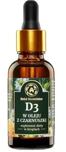 Herbal Monasterium Herbal Monasterium D3 2000 w oleju z czarnuszki krople 30 ml 3734221 - Witaminy i minerały - miniaturka - grafika 1