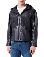 Kurtki męskie - BOSS Męska kurtka skórzana Jorib, Dark Blue404, 50 - miniaturka - grafika 1