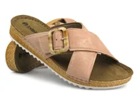 Klapki i japonki damskie - Klapki damskie ze skórzaną wkładką - Inblu VO-12, różowe - miniaturka - grafika 1