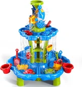 Zabawki do piasku - 2 x DUŻY STOLIK WODNY STÓŁ PIASKOWNICA 3 PIĘTRA DO ZABAWY KOŁA WODNE MATADI - miniaturka - grafika 1