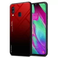 Etui i futerały do telefonów - Pokrowiec Do Samsung Galaxy A40 Etui w CZERWONO - CZARNY TPU Obudowa Case Cover Plecki Ochronny Cadorabo - miniaturka - grafika 1