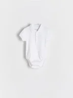 Body dla niemowląt - Reserved - Bawełniane body z kołnierzykiem - biały - miniaturka - grafika 1