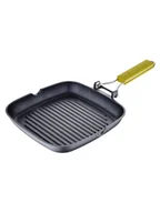 Patelnie - Benetton Patelnia grillowa w kolorze czarno-szarym - 24 x 24 cm - miniaturka - grafika 1