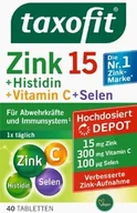Witaminy i minerały - Cynk + Histydyna + Witamina C + Selen, Taxofit, 40 tabletek - miniaturka - grafika 1