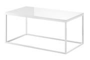 Ławy i stoliki kawowe - Stolik kawowy Helio 99 - biały / białe szkło - miniaturka - grafika 1