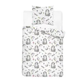 Pościel dla dzieci - Detexpol Pościel bawełniana dziecięca 140x200 5725A biała w jednorożce z tęczową grzywą i motyw MAGIC KidsDreams - miniaturka - grafika 1