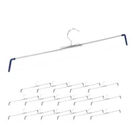 Skarpetki dla dzieci - Relaxdays 18 wieszaków na spodnie i spódnice, antypoślizgowe wieszaki, hak obrotowy, 30-51,5 cm, srebrny/niebieski, 13 x 51,5 x 1,5 cm - miniaturka - grafika 1