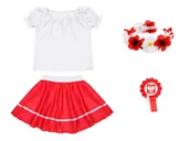 Dresy i komplety dla dziewczynek - ZESTAW NARODOWY BIAŁO-CZERWONY 116-128 4el - miniaturka - grafika 1