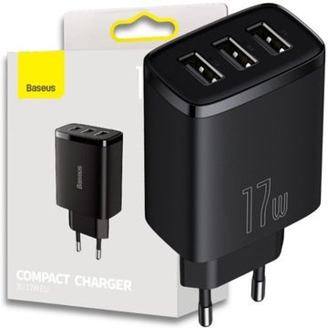 Uniwersalna Ładowarka Sieciowa Baseus Do Telefonu Zasilacz 3xUSB 3.4A 17W