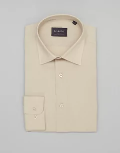 koszula terranova 00472 długi rękaw beżowy slim fit - Koszule męskie - miniaturka - grafika 1