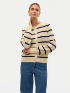 Swetry damskie - Vero Moda Kardigan Amazing 10319138 Beżowy Regular Fit - miniaturka - grafika 1