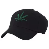 Czapki męskie - Czapka Z Daszkiem Weed Czarna Męska Dżokejka - miniaturka - grafika 1