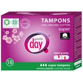 Tampony - Gentle Day TAMPONY ZE 100% BAWEŁNY EKOLOGICZNEJ - SUPER 18 SZT - - miniaturka - grafika 1