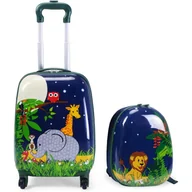 Walizki - Walizka Dziecięca na Kółkach, Walizka Dziecięca 16" i Plecak 12", Urocze i Różnorodne Wzory, Wystarczająca Przestrzeń, Wodoodporna Powierzch - miniaturka - grafika 1