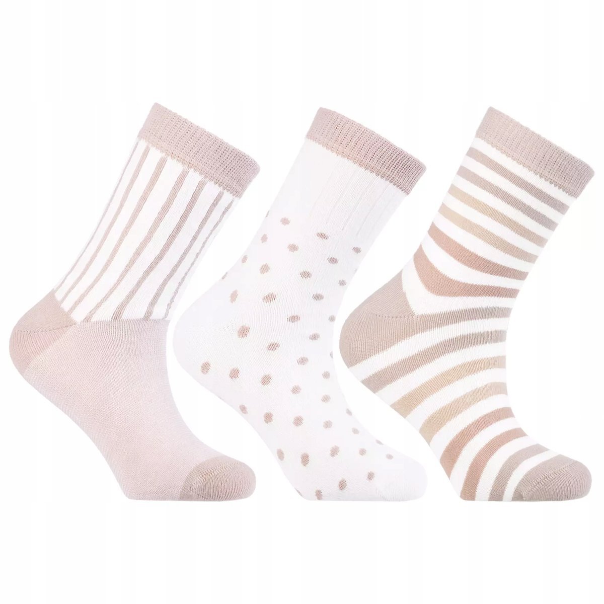 SKARPETY DZIECIĘCE SKARPETKI DZIEWCZĘCE W PASKI KOLOROWE 3-PAK MORAJ 31-34