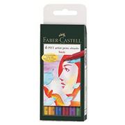 Flamastry - Faber-Castell Pisaki artystyczne PITT ARTIST PEN B - BASIC - 6 kolorów 167103 - miniaturka - grafika 1