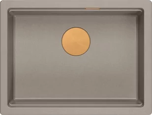 LOGAN 100 GraniteQ zlewozmywak soft taupe 59,5x45,1x21,5 cm 1-komorowy wpuszczany z syfonem manualnym miedziany - Zlewozmywaki - miniaturka - grafika 1