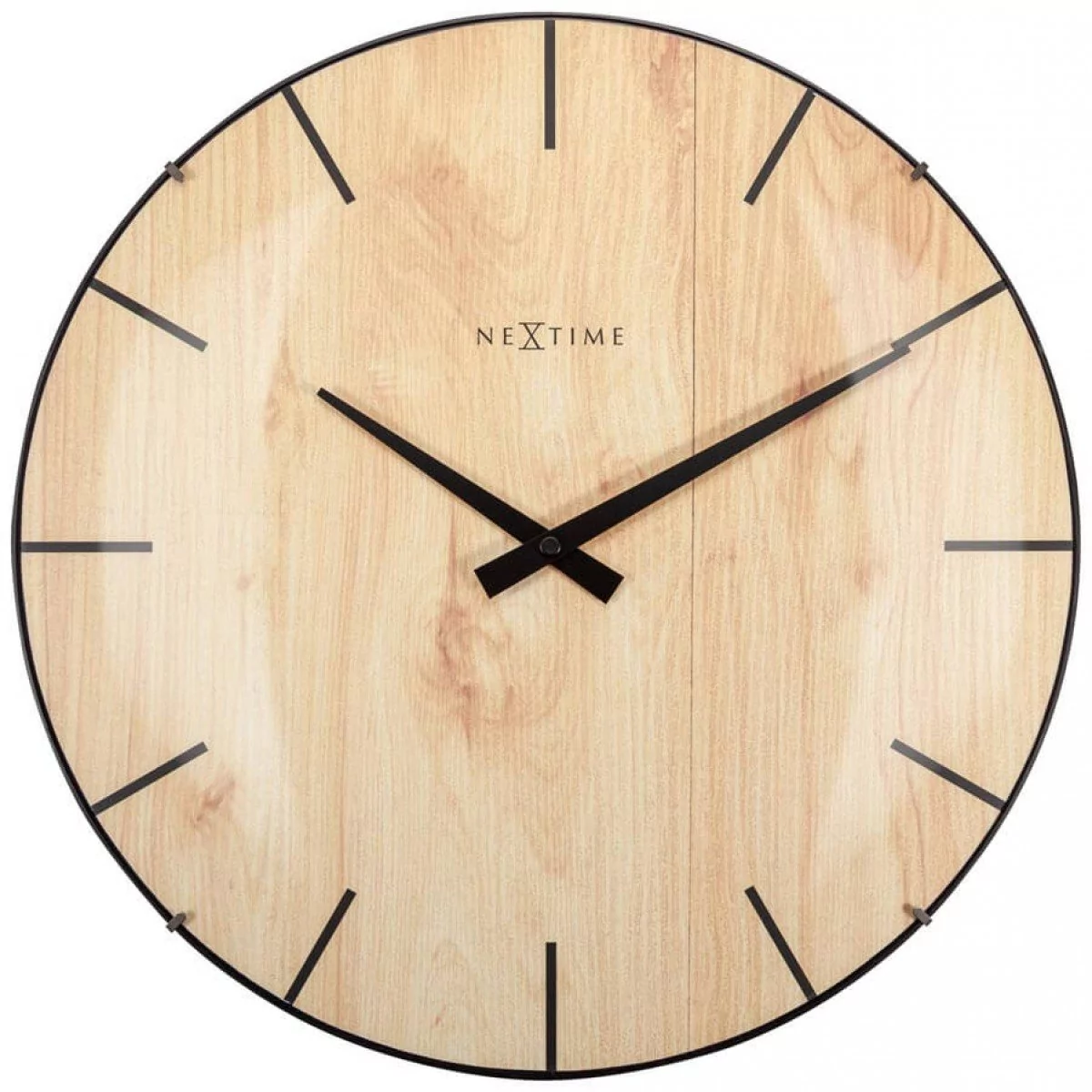 Nextime Zegar ścienny Edge Wood Dome jasne drewno