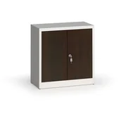 Szafy biurowe - ALFA 3 Szafy spawane z laminowanymi drzwiami, 800 x 800 x 400 mm, RAL 7035/wenge 1261156 - miniaturka - grafika 1