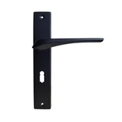 Klamki - Domino Klamka do drzwi wewnętrznych z długim szyldem pod klucz Adel czarna - miniaturka - grafika 1