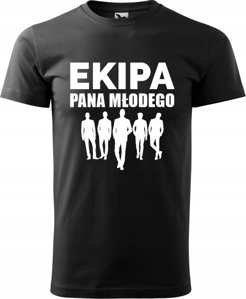 Męska koszulka dla Wędkarza Super prezent dla Taty dla Przyjaciela na Urodziny Śmieszna koszulka z napisem Ekipa Pana Młodego L