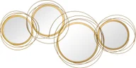 Lustra - HOMCOM Zestaw luster doReplika acji ścian,Replika acja ścienna z 4 okrągłymi lustrami,Replika acja salonu, lustro ścienne, lustro do przedpokoju, grafika ścienna do sypialni, metal, złoty, 107 x 4 x 56 cm - miniaturka - grafika 1