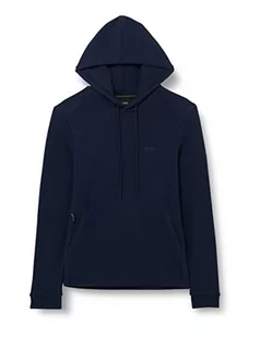 BOSS Męska bluza z kapturem, zakrzywiony dżersej, granatowa, XS (DE) - Bluzy męskie - miniaturka - grafika 1