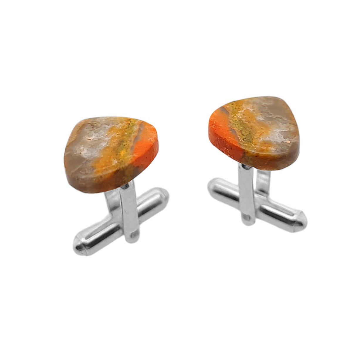 Srebrne spinki do mankietów Jaspis BumbleBee Jaspis Trzmieli (S1399) Srebro [925]