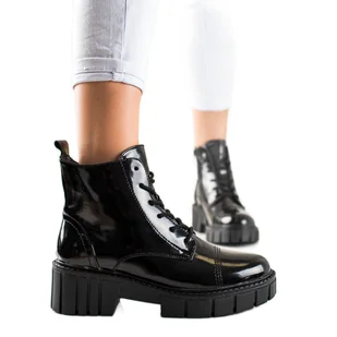 Goodin Klasyczne Botki Traperki Na Platformie czarne - Botki damskie Goodin Klasyczne Botki Traperki Na Platformie czarne - Botki damskie - miniaturka - grafika 1