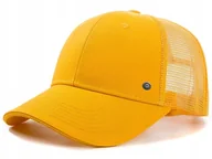 Czapki i chusty sportowe męskie - Czapka z Daszkiem Bejsbolówka z Siatką na Lato Żółta Pako Jeans - miniaturka - grafika 1