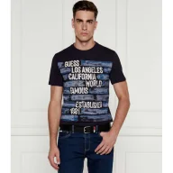 Koszulki męskie - GUESS T-shirt WORLD FAMOUS | Regular Fit - miniaturka - grafika 1