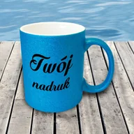 Kubki - Niebieski kubek GLITTER z Twoim nadrukiem - miniaturka - grafika 1