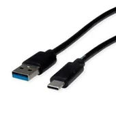 Kable USB - ROLINE RM Kabel USB 3.2 Gen 1, A-C, M/M, czarny, 1 m - miniaturka - grafika 1