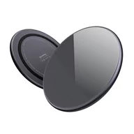 Ładowarki do telefonów - Crong PowerSpot Fast Wireless Charger – Bezprzewodowa ładowarka Qi 15W USB-C (Shadow Black) - miniaturka - grafika 1