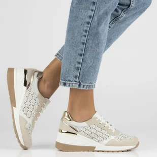 Skórzane sneakersy damskie Filippo DP4669/23 WH biały - Sneakersy damskie - miniaturka - grafika 6