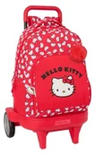 Plecaki - Safta HELLO KITTY ICONIC - Duży plecak na kółkach, Compact Evolution, zdejmowany, idealny dla dzieci w różnym wieku, wygodny i wszechstronny, jakość i wytrzymałość, 33 x 22 x 45 cm, Czerwony/biały, M, - miniaturka - grafika 1