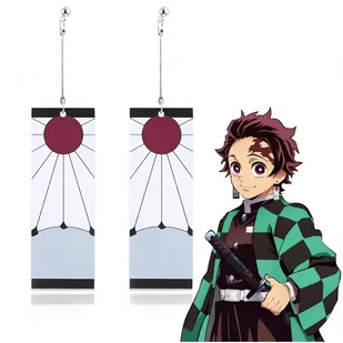 KOLCZYKI DEMON SLAYER KIMETSU NO YAIBA ANIME TANJIROU PREZENT - Kolczyki - miniaturka - grafika 1