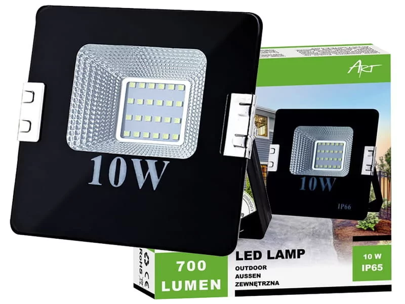 ART Naświetlacz Lampa zew LED,10W,SMD,IP65 AC80-265V,black 6500K-CW L4101530