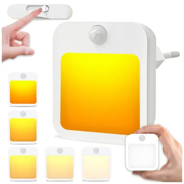Lampka Nocna Do Kontaktu Led Z Czujnikiem Ruchu Zmierzchu Do Gniazdka