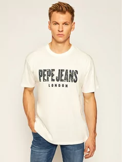 Koszulki męskie - Pepe Jeans T-Shirt Salvador PM507273 Beżowy Relaxed Fit - grafika 1