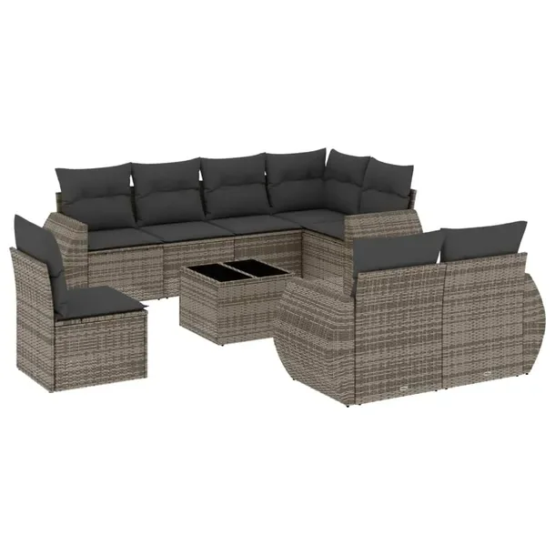 Zestaw mebli ogrodowych z rattanu PE, szary, wymiary: 62x62x69 cm, 55x62x69