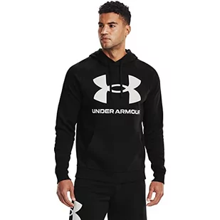 Under Armour Męska bluza z kapturem Rival Fleece Big Logo Hd (Black / Onyx White) S 1357093-001-Small - Bluzy męskie - miniaturka - grafika 1