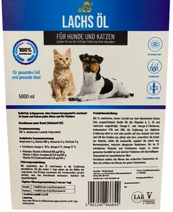 LAB V Olej z łososia dla psów i kotów 4x5000ml (20) - Suplementy i witaminy dla psów - miniaturka - grafika 4