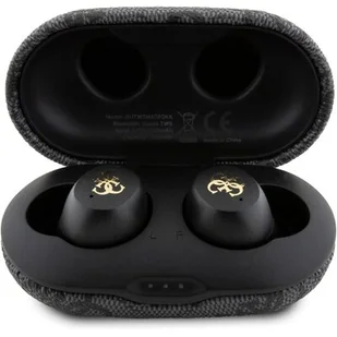 Guess słuchawki Bluetooth GUTWSP4EGK TWS + stacja dokująca ENC czarny/black 4G Metal - Słuchawki - miniaturka - grafika 1