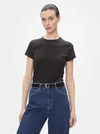 Koszulki i topy damskie - Calvin Klein T-Shirt Smooth Cotton Baby Tee K20K206794 Czarny Slim Fit - miniaturka - grafika 1