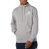 Bluzy sportowe męskie - Bluza New Balance MJ03558AG - szara - miniaturka - grafika 1