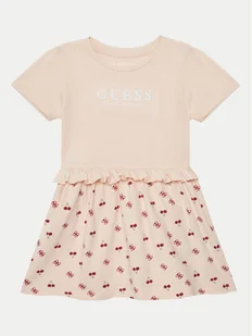 Guess Sukienka codzienna K5GK08 K6YW4 Różowy Regular Fit - Sukienki i spódniczki dla dziewczynek - miniaturka - grafika 1