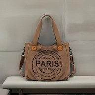 Torebki damskie - TEMU Torba damska z nadrukiem liter, duża pojemność, na ramię i krzyżowo, vintage, z płótna - miniaturka - grafika 1